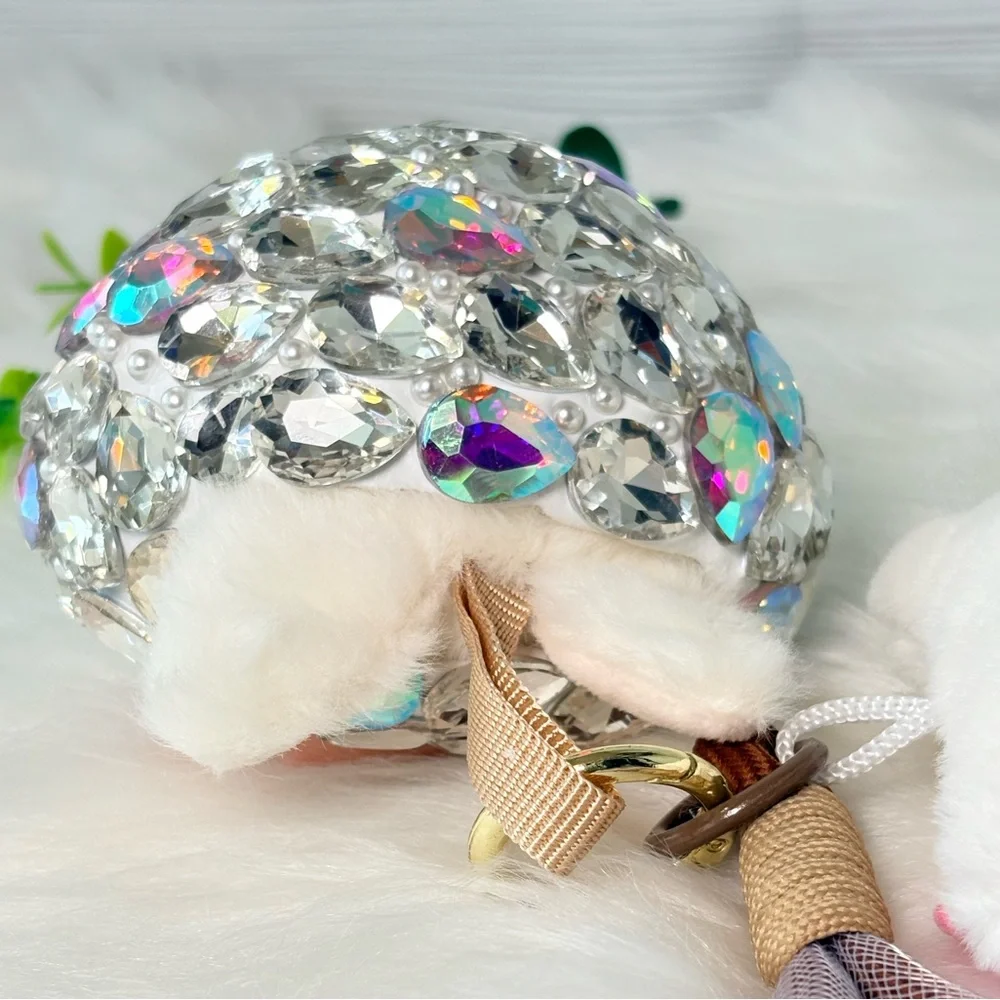 Sparkling Crystal Plush Monster Character Keychain/Bag Charm‎
